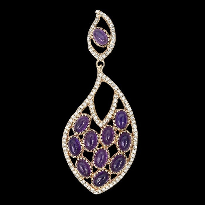 Amethyst Cabochon Anhänger Silber rosévergoldet - INARA
