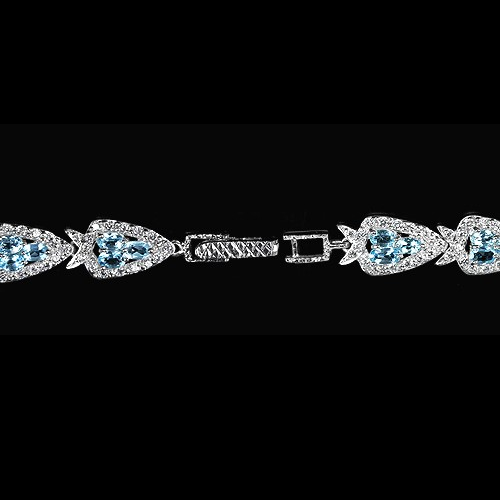 Blautopas Swiss Blue Armband Silber - INARA