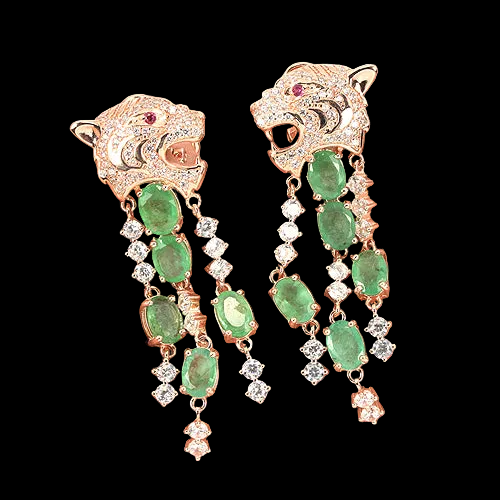 Orecchini Grande Gatto Smeraldo