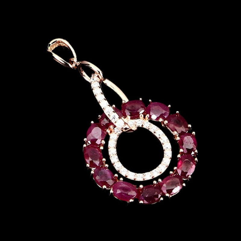 Rubin Anhänger aus rosévergoldetem Silber - INARA