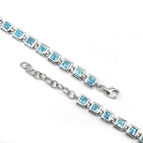 Blautopas Sky Blue Armband Silber weißvergoldet - INARA