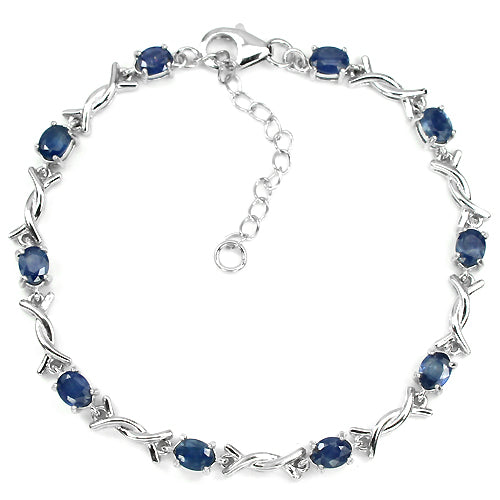 Saphir Armband Sterlingsilber weißvergoldet - INARA