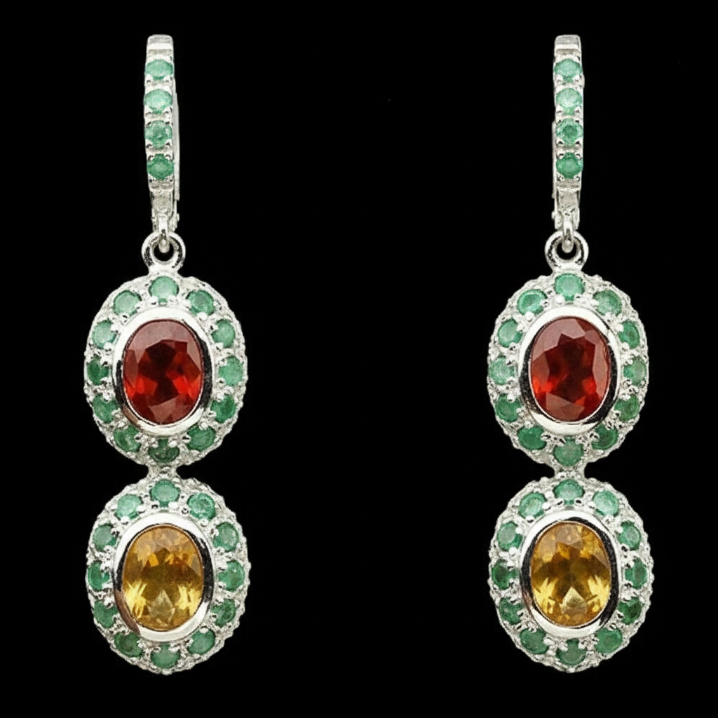 Saphir Smaragd Ohrringe