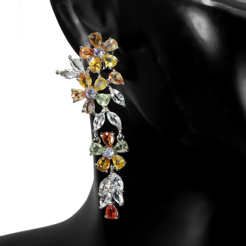 Saphir Tansanit Aquamarin Silber weißvergoldet - INARA - Detailansicht