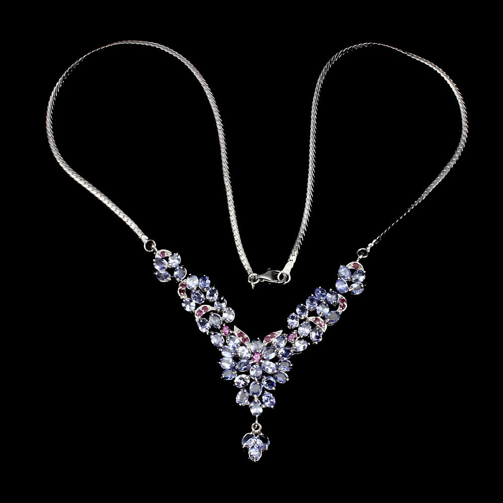 Collar Tanzanita Rubí Rodolita