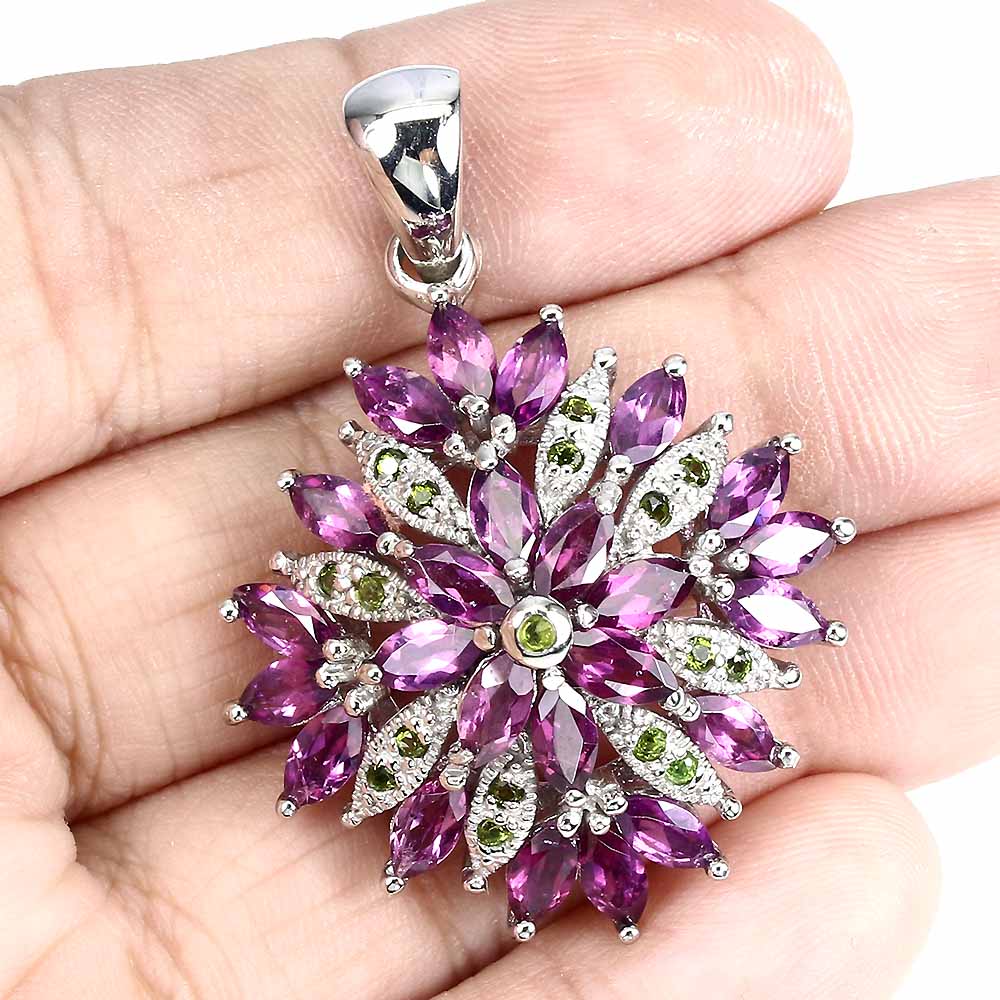 Ciondolo diopside russo rodolite