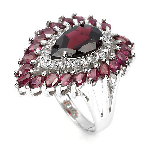 Anello granato rodolite misura 56