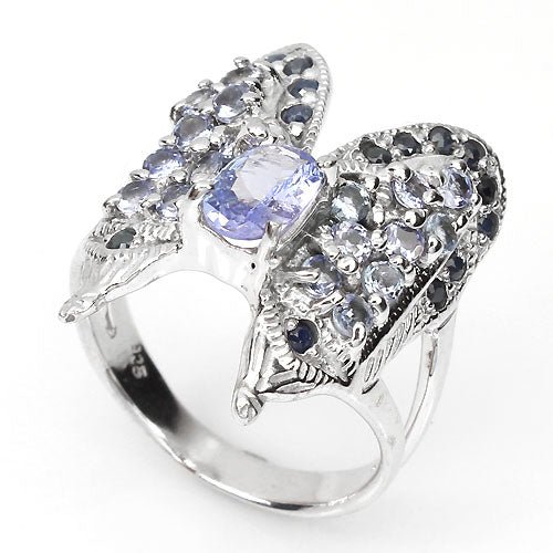 Tansanit Saphir Schmetterling Ring Silber - INARA