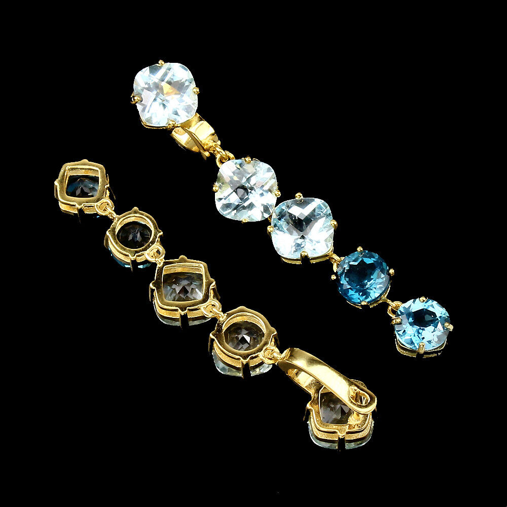 Blautopas Sky Blue + London Blue Ohrringe