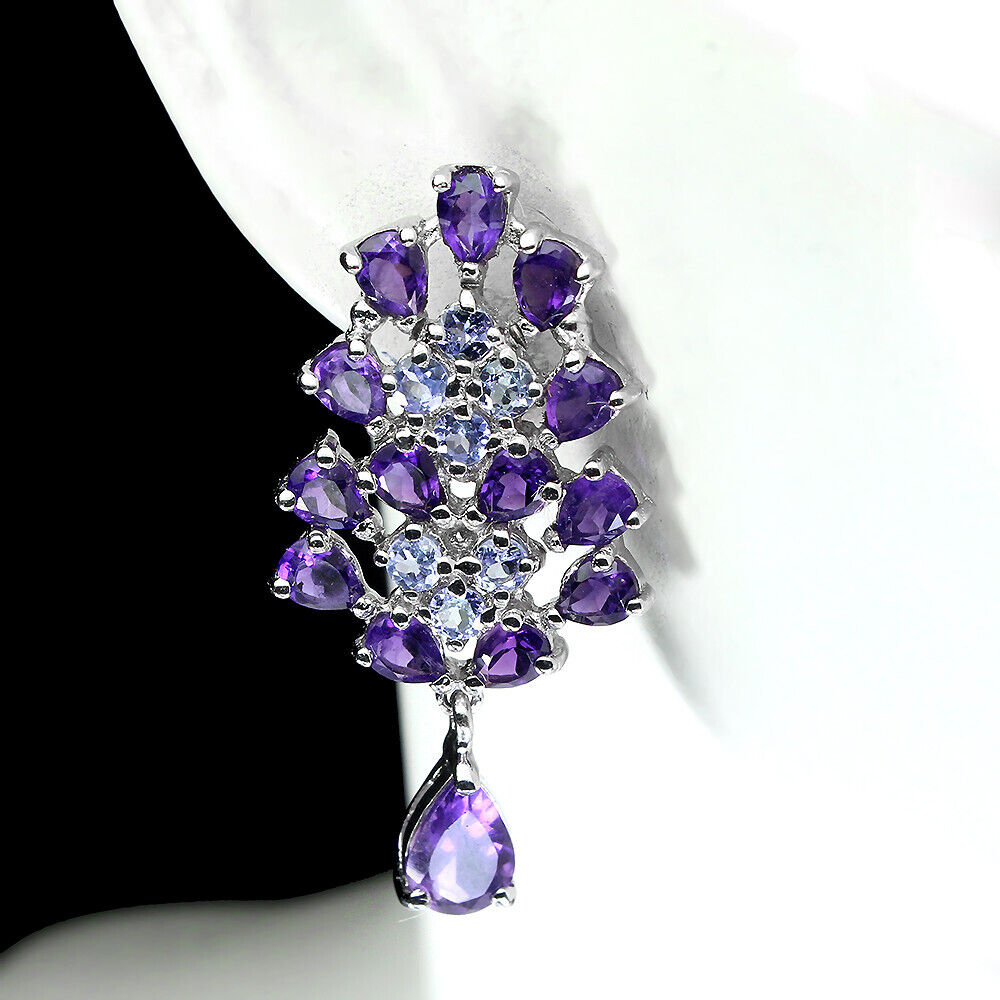 Boucles d'Oreilles Améthyste Tanzanite