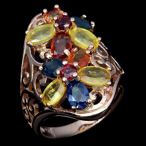 Saffier Rhodoliet Ring Maat 57