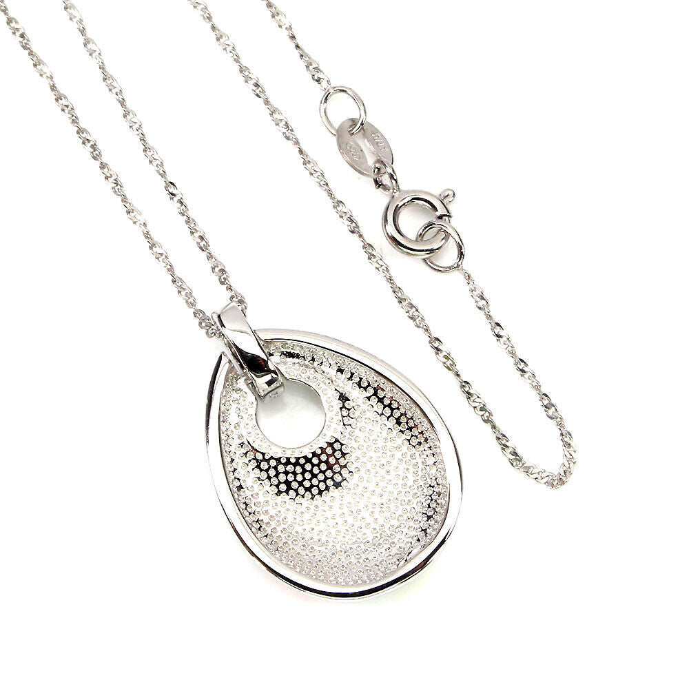 Zirkonia Fisch Koralle Anhänger mit Halskette aus weißvergoldetem Silber - INARA