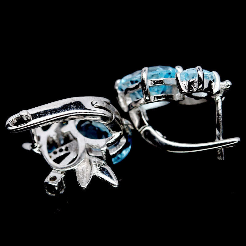 Hemel-blauwe topaas oorbellen