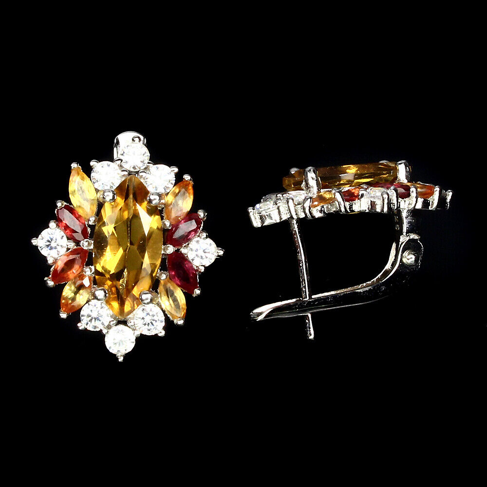 Pendientes zafiro citrino