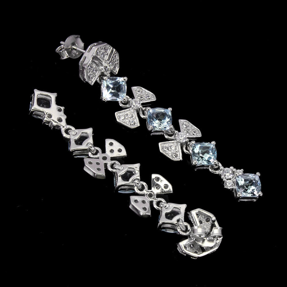 Hemel-blauwe topaas oorbellen