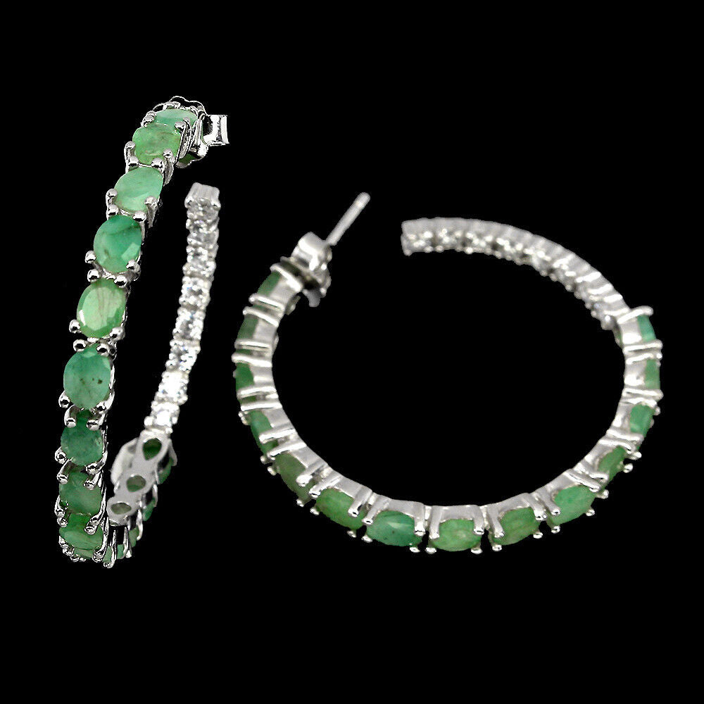 Pendientes de aro esmeralda