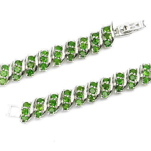 Armband Chromdiopsid 925 Silber 585 Weißgold vergoldet Silber - INARA