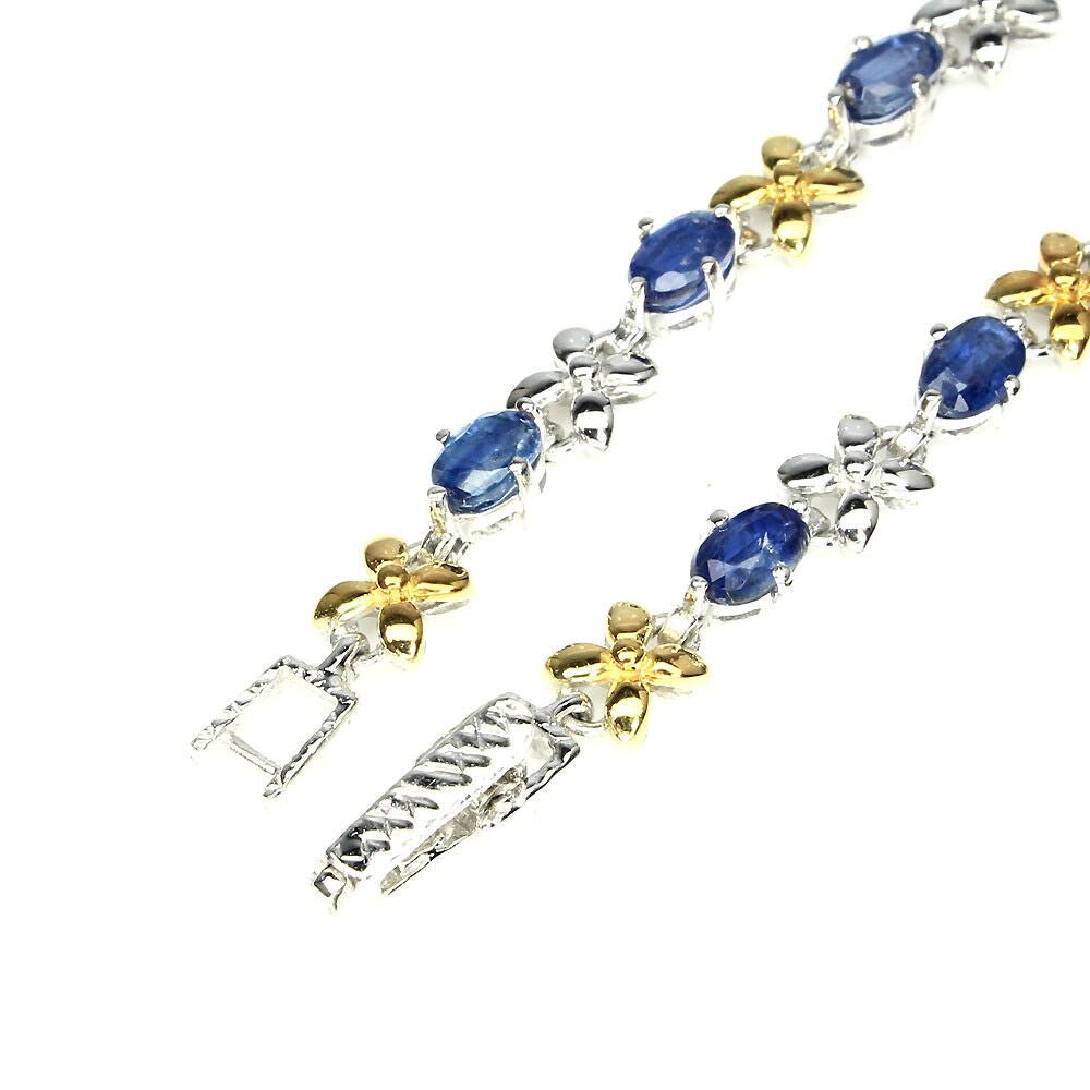 Armband Kyanit 925 Silber 585 bicolor vergoldet Silber - INARA