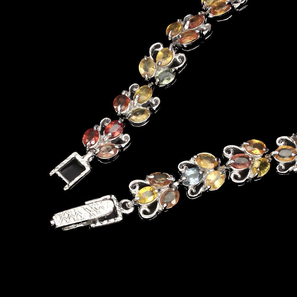 Saphir Armband aus weißvergoldetem Silber - INARA