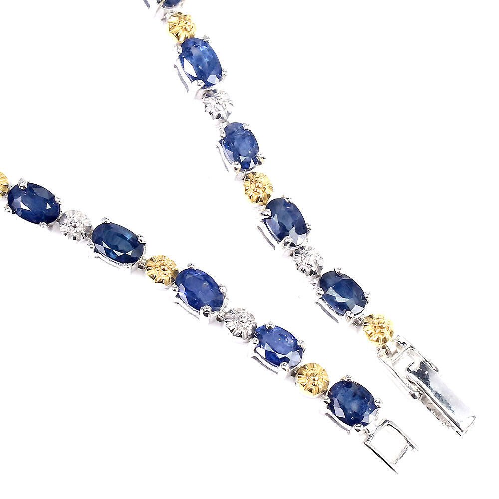 Saphir Armband aus bicolor vergoldetem Silber - INARA