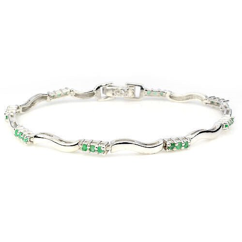 Armband Smaragd 925 Silber 585 Weißgold vergoldet Silber - INARA