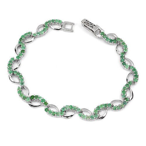 Armband Smaragd 925 Silber 585 Weißgold vergoldet Silber - INARA