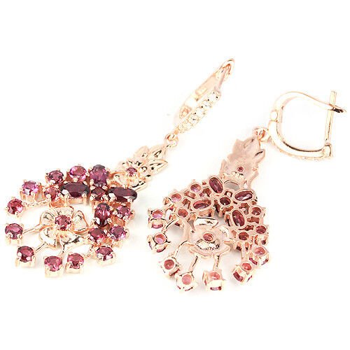Rhodolit Ohrringe aus rosévergoldetem Silber - INARA