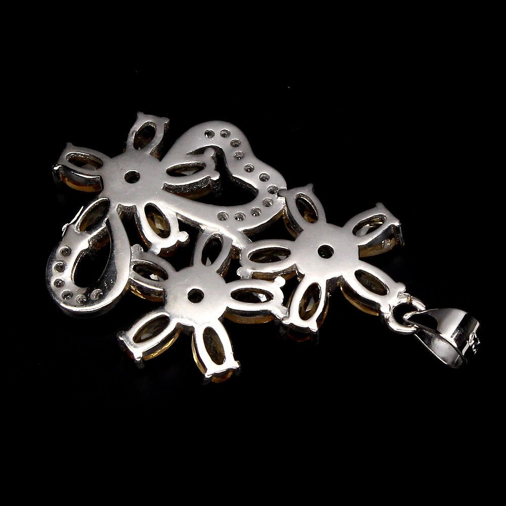 Citrin Peridot Anhänger aus bicolor vergoldetem Silber - INARA