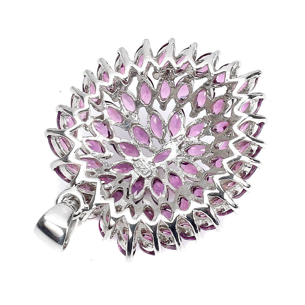 Rhodolit Anhänger aus weißvergoldetem Silber - INARA