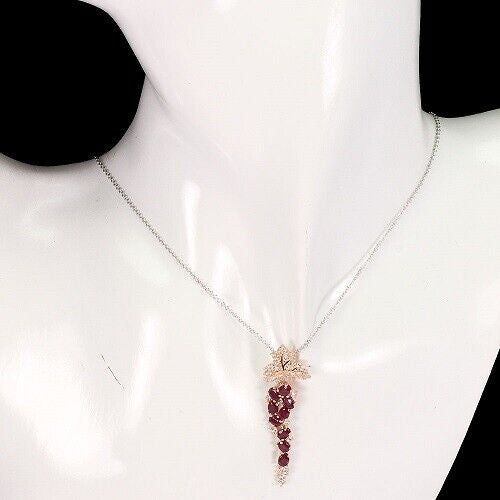 Halskette mit Rubin Anhänger aus bicolor vergoldetem Silber - INARA