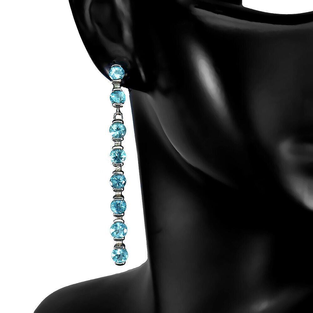 Apatit Ohrringe aus weißvergoldetem Silber - INARA