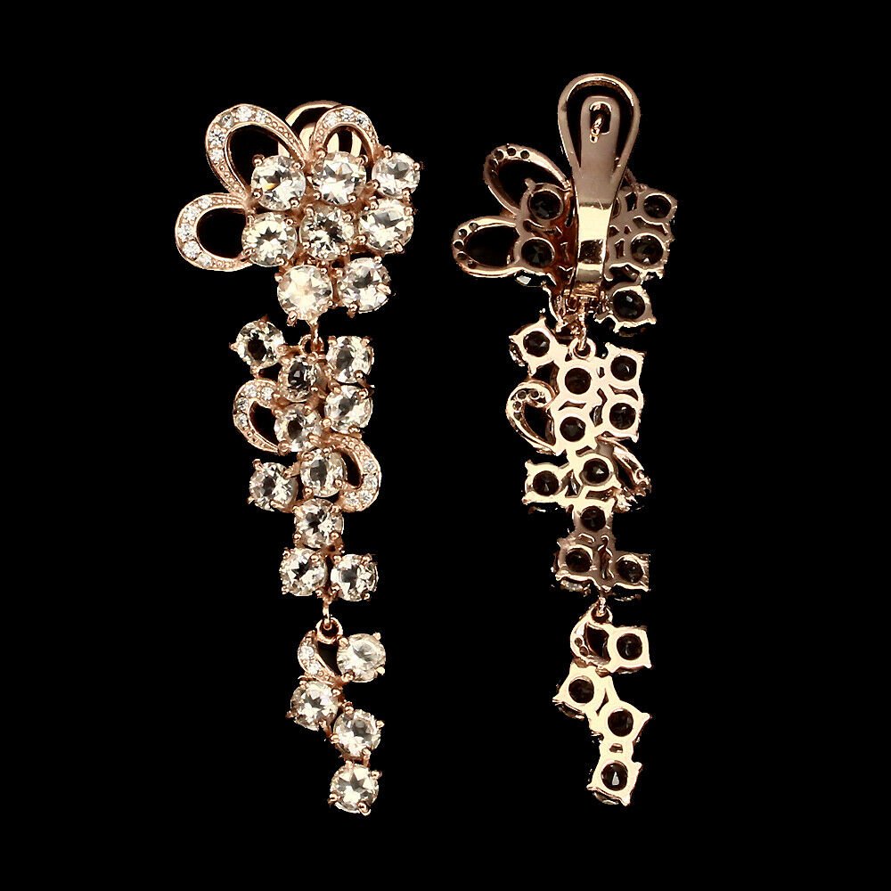 Ohrringe Morganit 925 Silber 585 Roségold vergoldet Silber - INARA