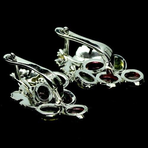 Turmalin Wein Traube Ohrringe aus bicolor vergoldetem Silber - INARA