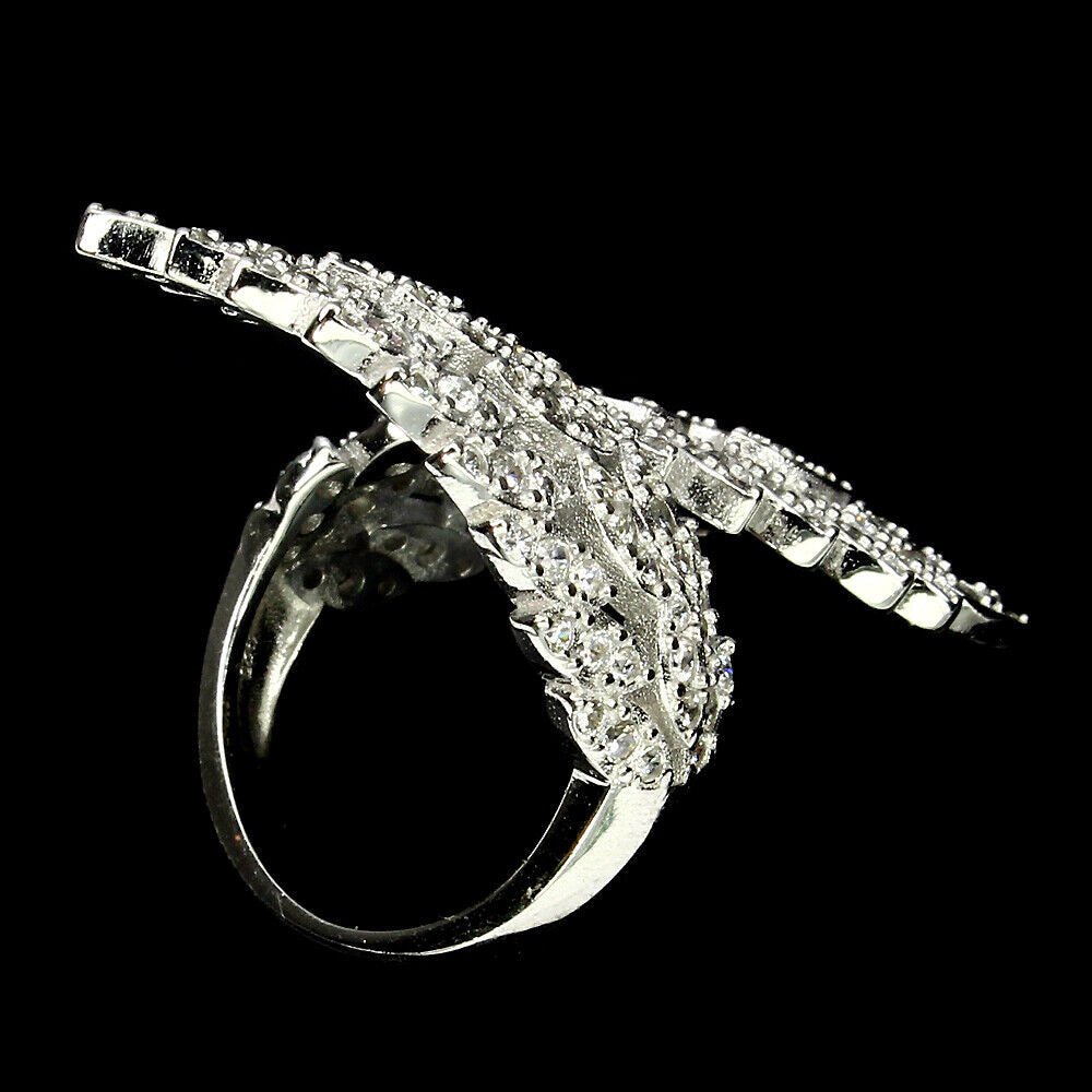 Zirkonia Engelsflügel Ring aus weißvergoldetem Silber - INARA