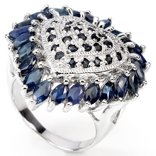 Saphir Herz Ring aus weißvergoldetem Silber - INARA