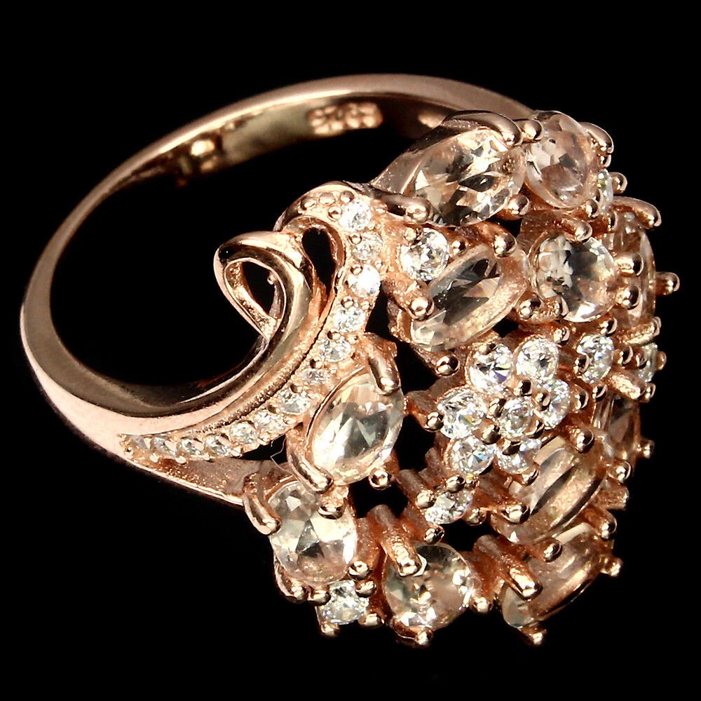 Ring Morganit 925 Silber 585 Roségold vergoldet Gr. 57 Silber - INARA
