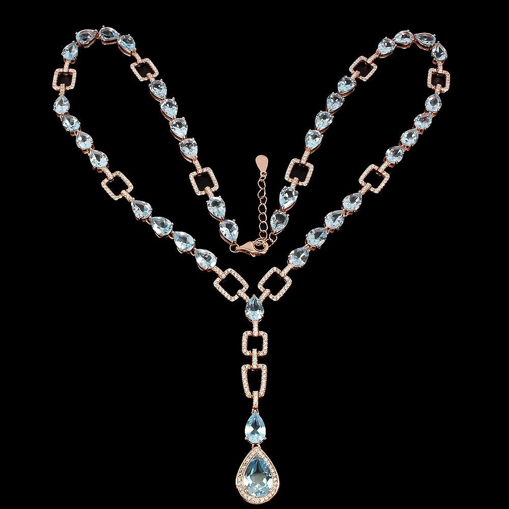 Sky Blautopas Collier Silber - INARA