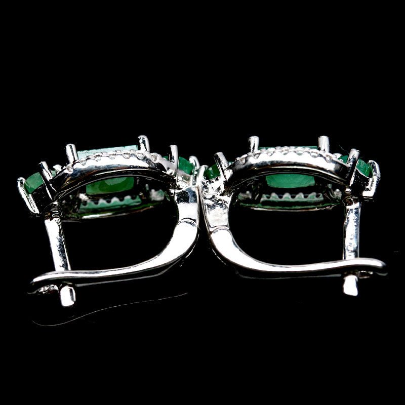 Smaragd Oktagonschliff Ohrringe Silber - INARA