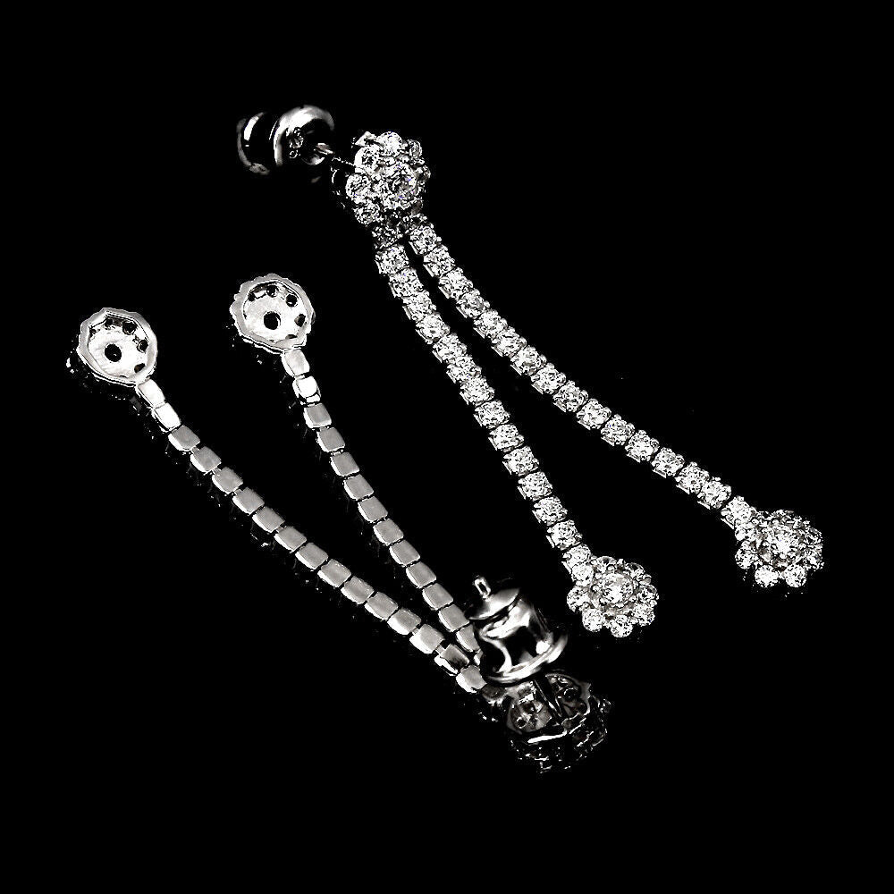 Zirkonia Ohrringe aus weißvergoldetem Silber - INARA