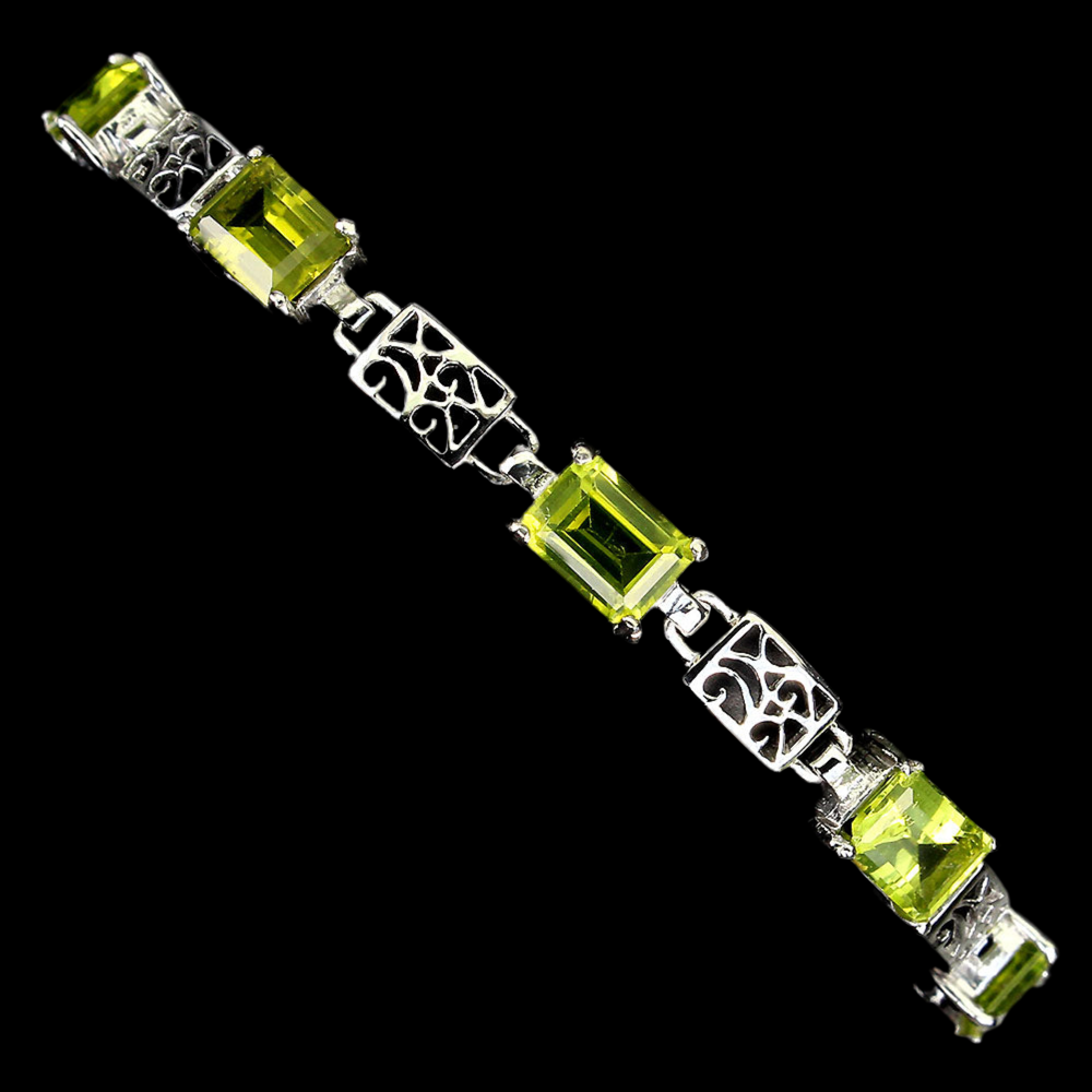 Peridot Oktagonschliff Armband Silber - INARA