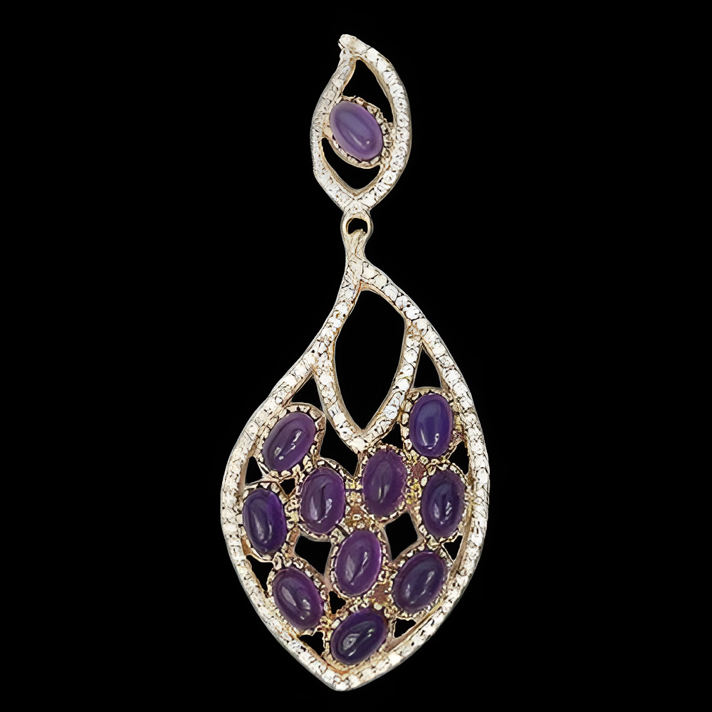 Amethyst Cabochon Anhänger Silber rosévergoldet - INARA