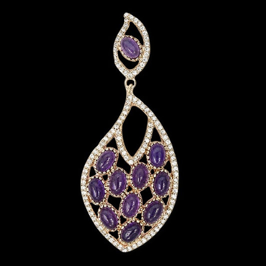 Amethyst Cabochon Anhänger Silber rosévergoldet - INARA