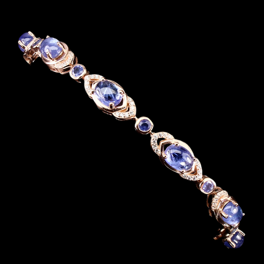 Tansanit Armband aus rosévergoldetem Silber - INARA