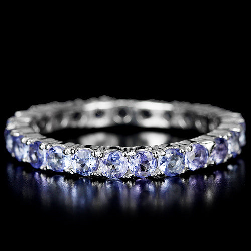 Tansanit Eternity Ring Silber weißvergoldet - INARA
