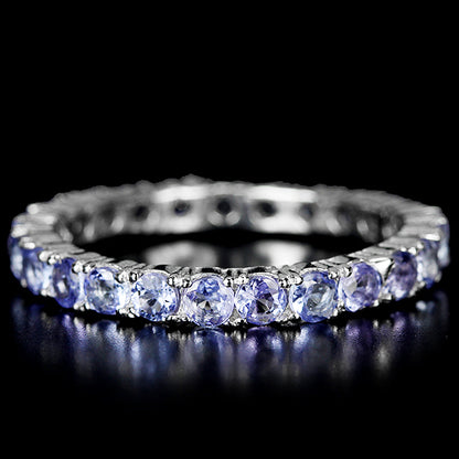 Tansanit Eternity Ring Silber weißvergoldet - INARA