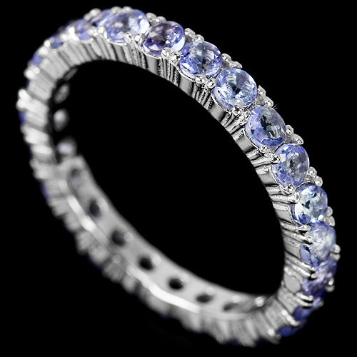 Tansanit Eternity Ring Silber weißvergoldet - INARA