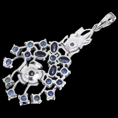 Saphir Anhänger Silber schwarzvergoldet - INARA