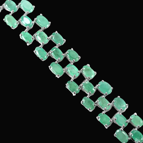 Smaragd Armband Silber weißvergoldet - INARA - Detailansicht