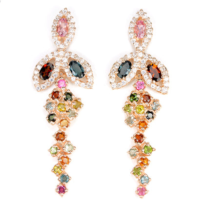 Turmalin Ohrringe aus rosévergoldetem Silber - INARA