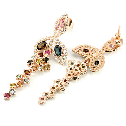 Turmalin Ohrringe aus rosévergoldetem Silber - INARA